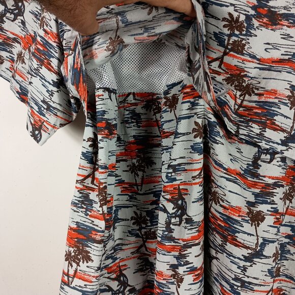 Columbia PFG Mens Trollers Best Short Sleeve Shirt Size L Summer Fishing Marlin - Picture 4 of 8